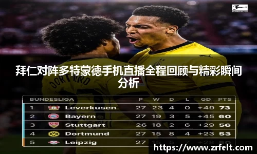 拜仁对阵多特蒙德手机直播全程回顾与精彩瞬间分析